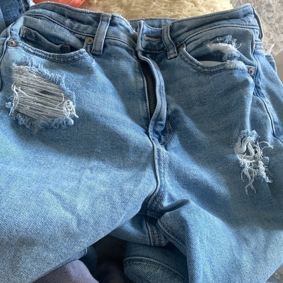 American Eagle moms straight jeans size 4 medium wash‎ high waisted school - Picture 5 of 12